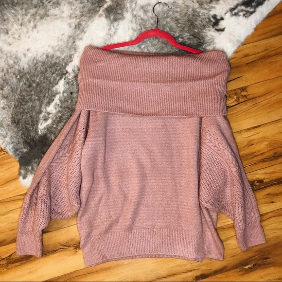 Topshop Off The Shoulder Balloon Sleeve Sweater - Picture 1 of 4